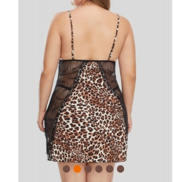 ❤ Leopard Lace Plus Lingerie Slip Sexy #datenight - Picture 6 of 6